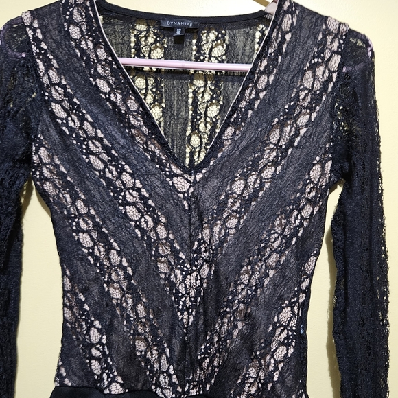 Long sleeve lace black bodysuit - Picture 2 of 2